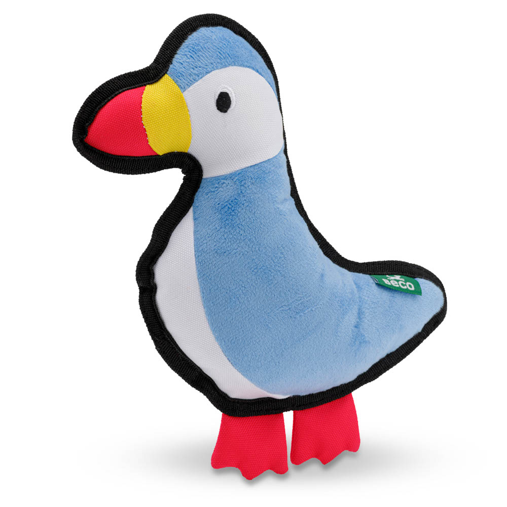 beco-recycled-plastic-rough-and-tough-dog-toy-puffin