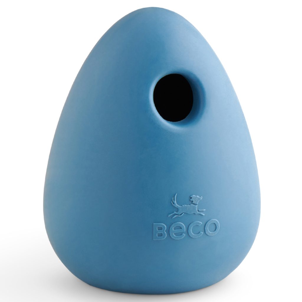 blue boredom buster dog toy